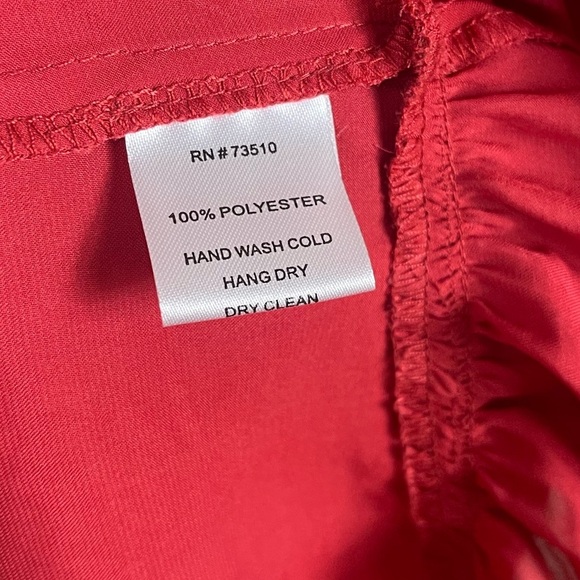 Uncle Frank Embroidered Long Sleeve Waist Tie Dress in Red Size Large - Picture 3 of 6